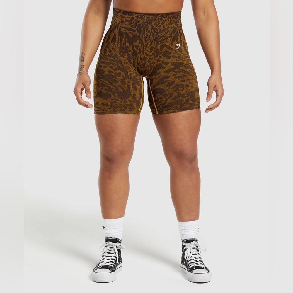 Gymshark Adapt Safari Tight Shorts Archive Brown/Burnt Yellow